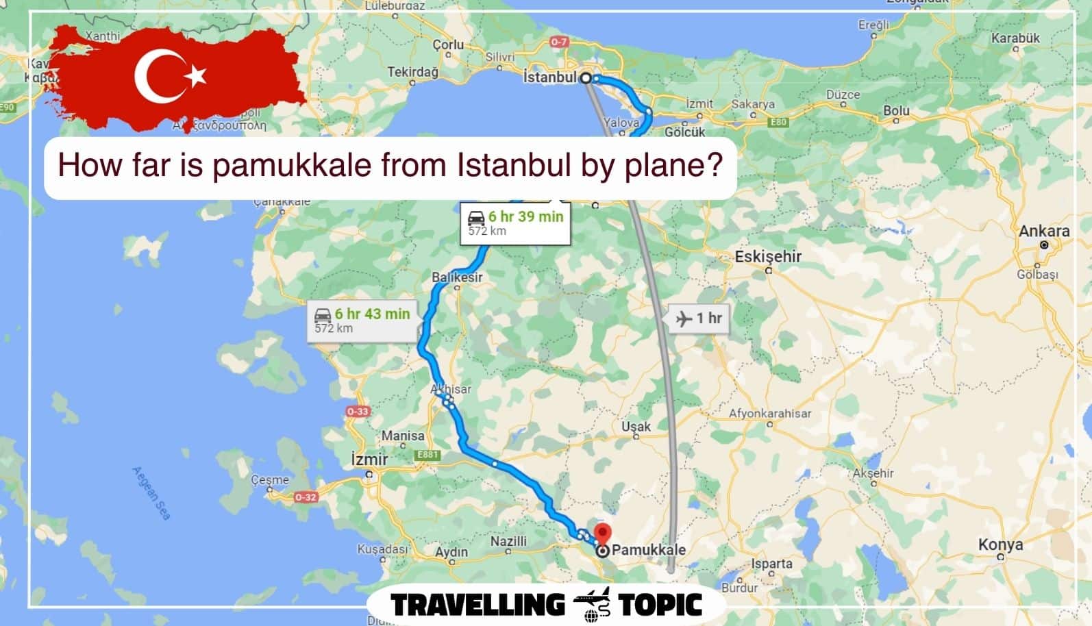 How far is pamukkale from Istanbul by plane