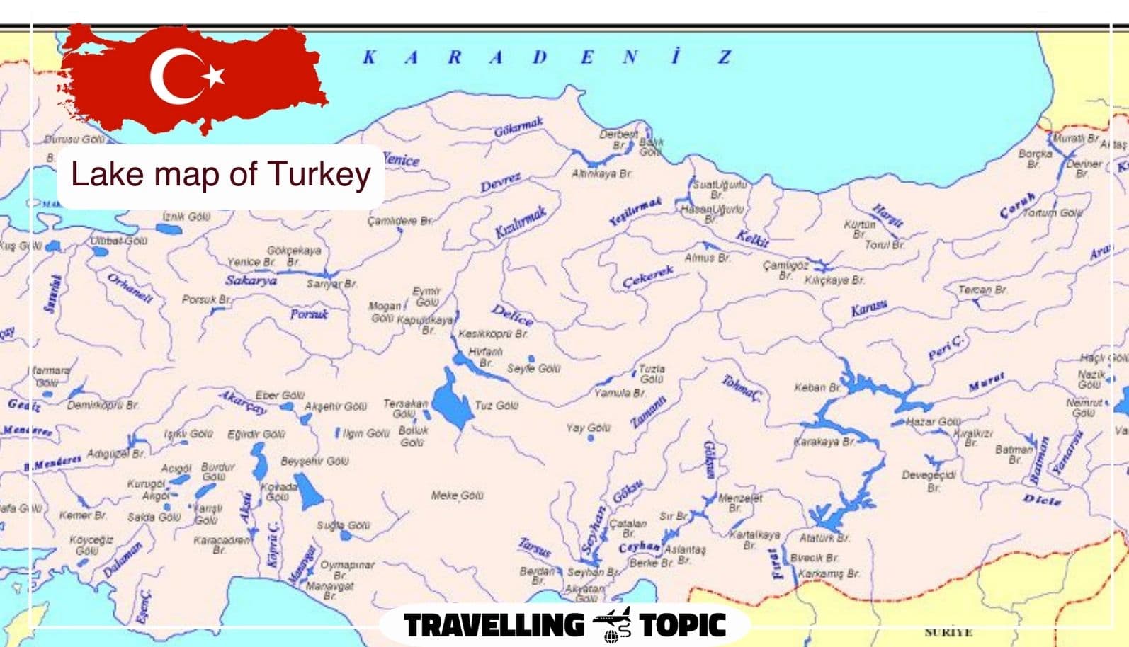Lake map of Turkey