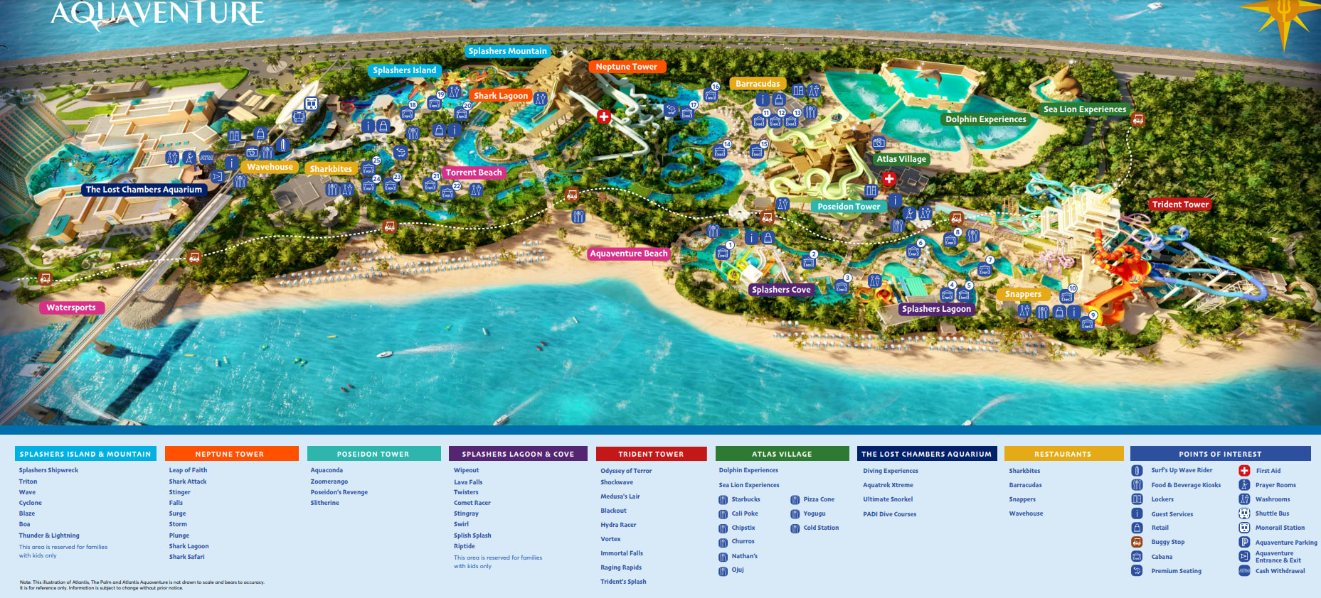 Atlantis Water Park (Aquaventure) map