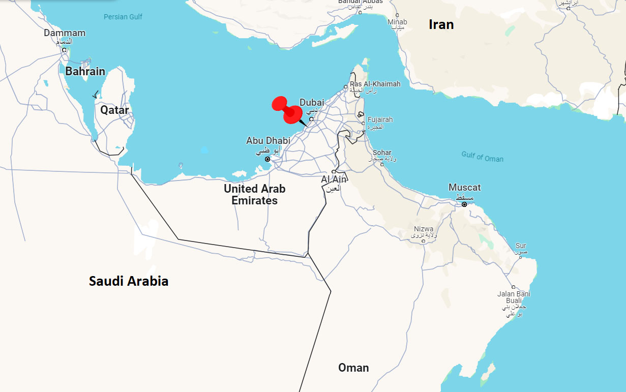Map Of Dubai And Surrounding Countries