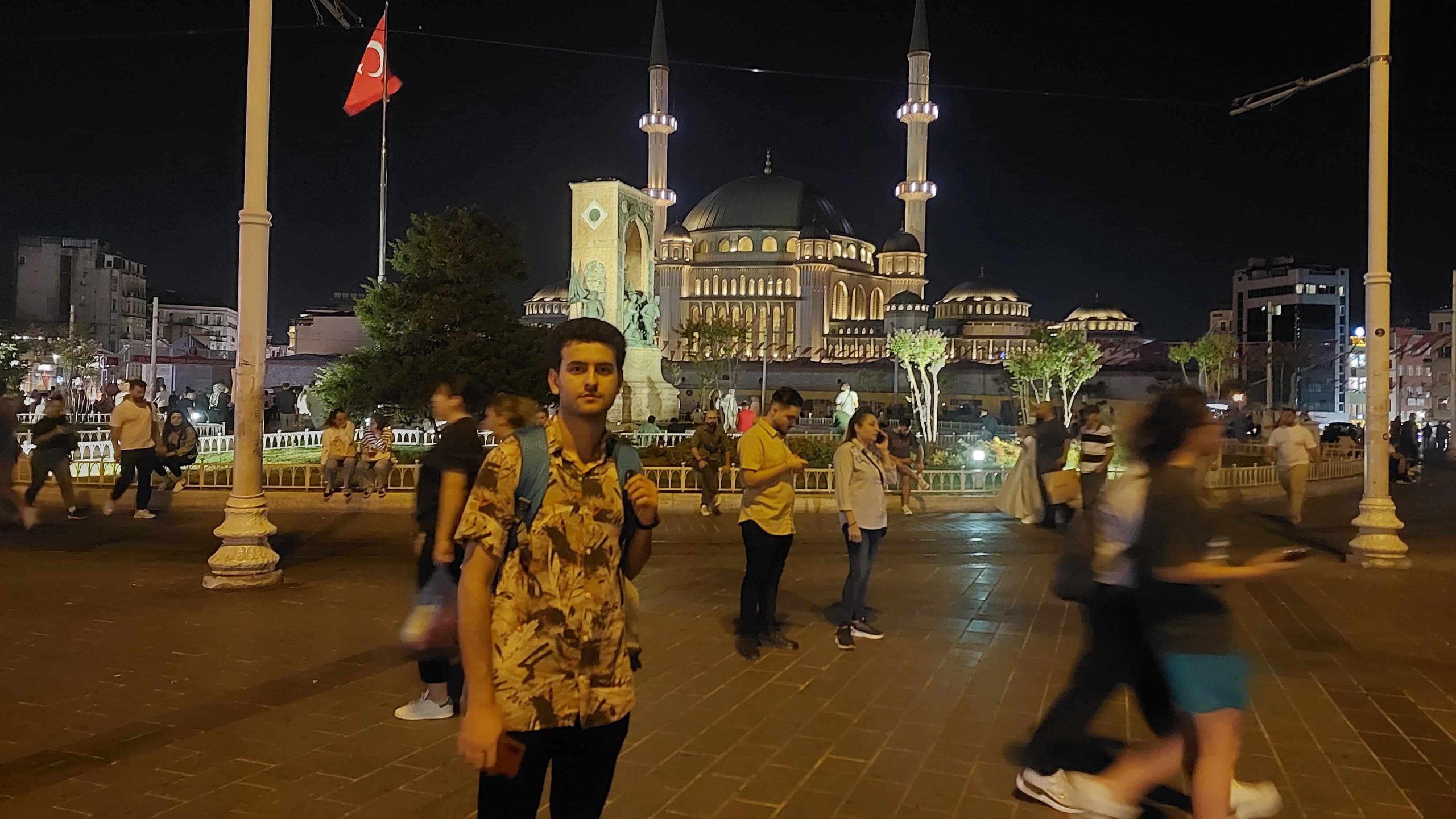 Sina Kazemi next to Taksim Mosque